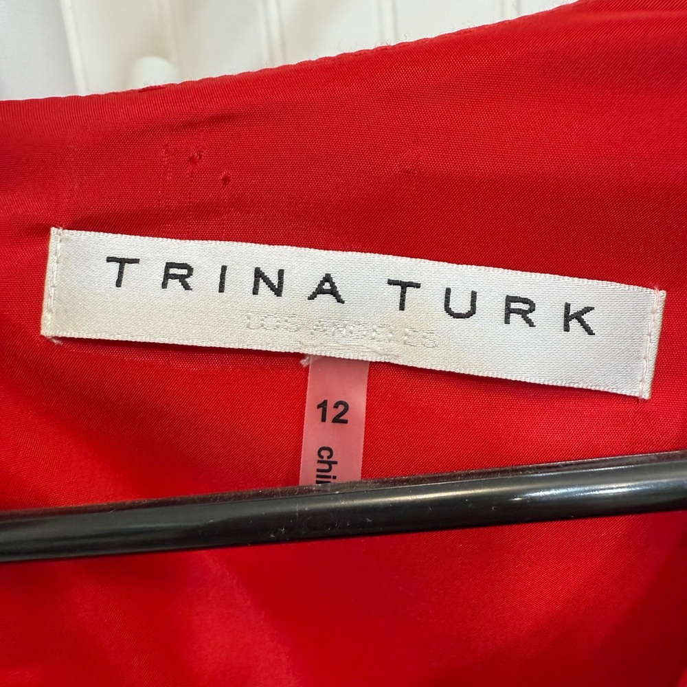 Trina Turk red knit bell sleeve dress - Picture 4 of 6